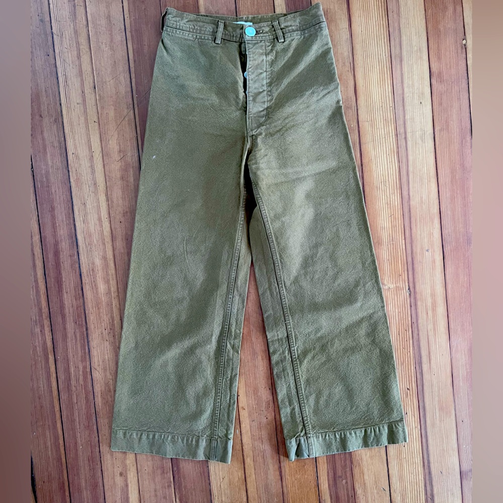 Jesse Kamm sailor pants in Tobacco; size 6